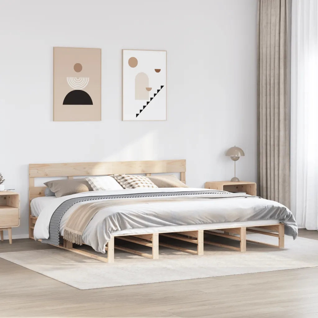 vidaXL Letto senza Materasso 200x200 cm in Legno Massello di Pino