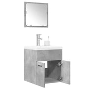 Set Mobili da Bagno 3 pz Grigio Cemento in Legno Multistrato 3324861