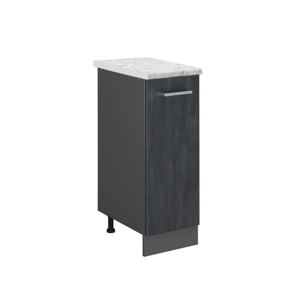 Armadio cucina dispensa alto R-Line Calce nera/Antracite 30 cm PL Marmo Vicco