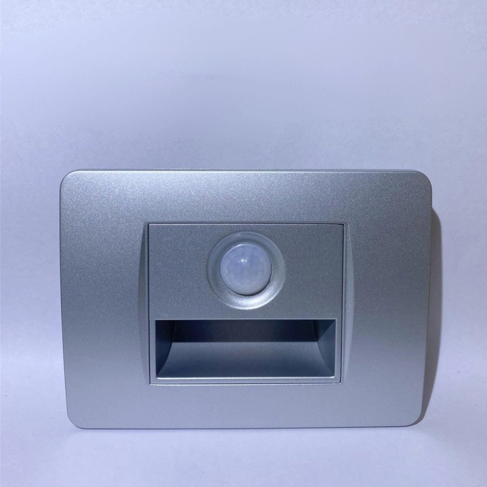 Trade Shop - Segnapasso Led Da Incasso Grigio Con Sensore 1.6w Luce Calda Automatico -