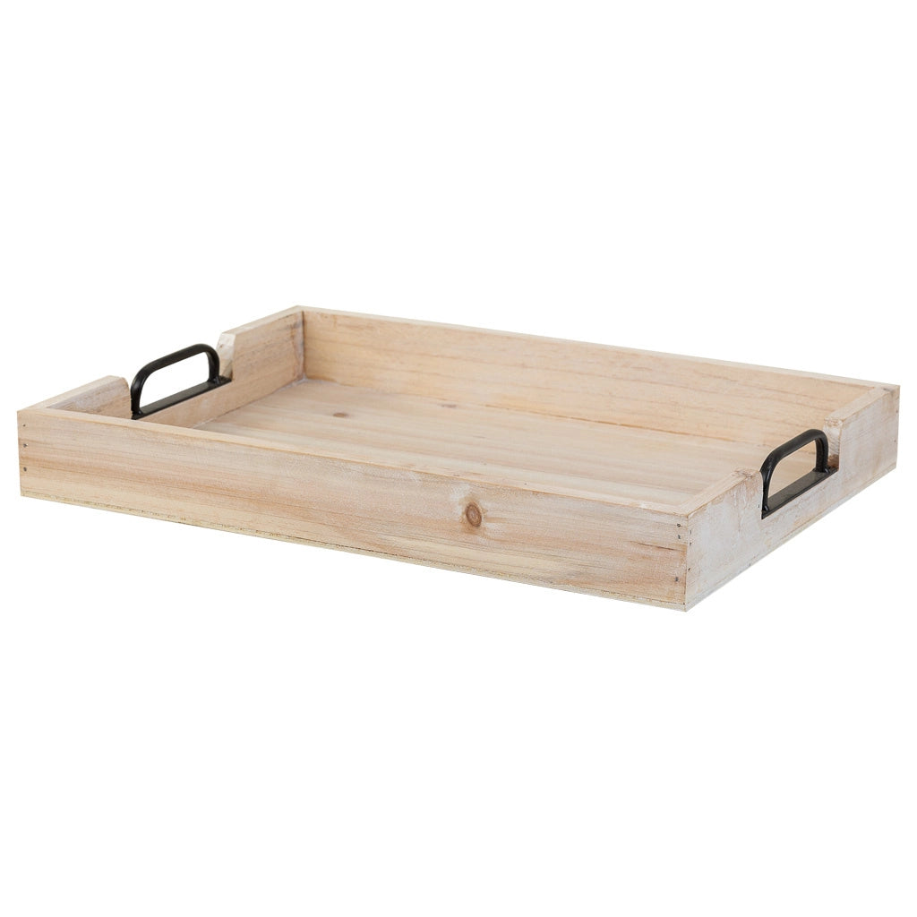 Vassoio in legno bianco 42,5x33x5h