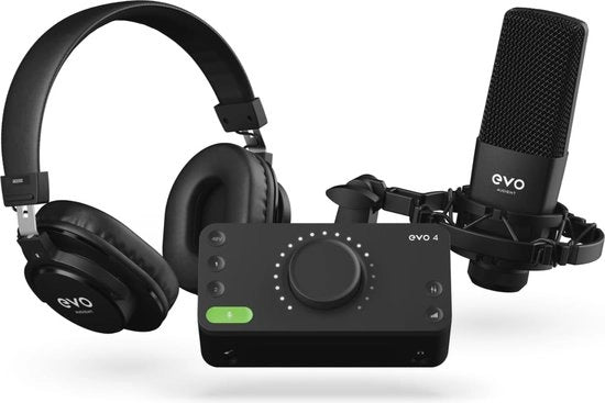 Pacchetto di Registrazione Completo con Interfaccia Audio, Microfono Condensatore, Casco Studio e Altri Accessori