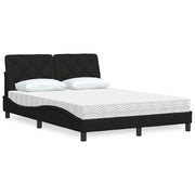 Letto con Materasso Nero 140x200 cm in Tessuto 3310743