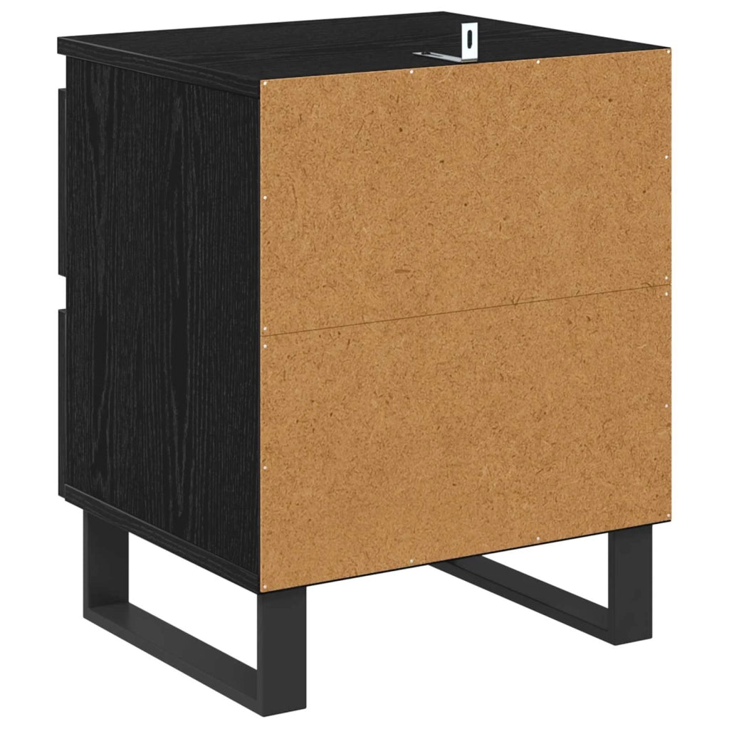 Armadio da Notte Rovere Nero 40 x 35 x 50 cm Legno multistrato
