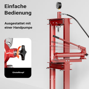 Pressa idraulica da officina 12t Pressa professionale a telaio per cuscinetti con manometro