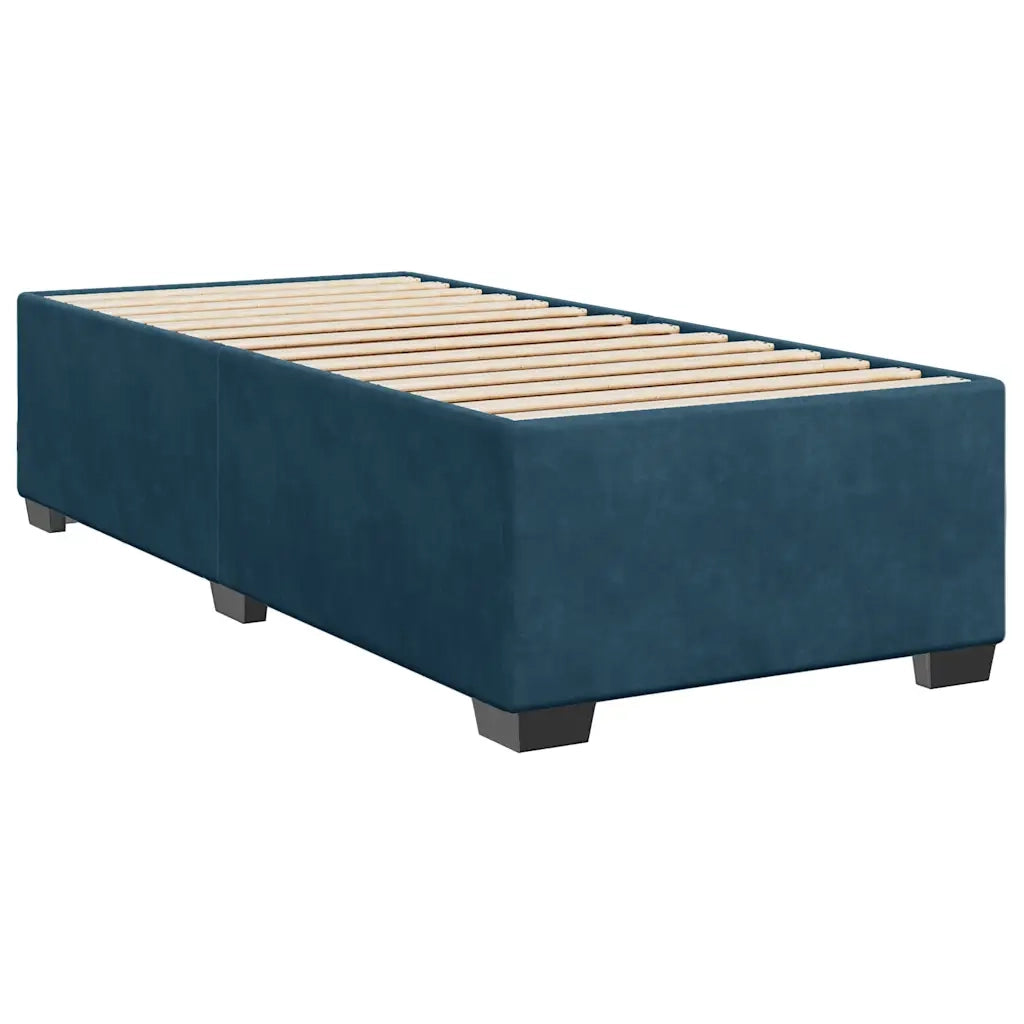 Giroletto a Molle con Materasso Blu 90x200 cm in Velluto
