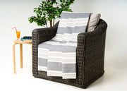 Telo Arredo Granfoulard Copritutto Cotone Made Italy Vari Disegni Arredatutto Copriletto Multiuso - 2 Piazze - Righine Grigio