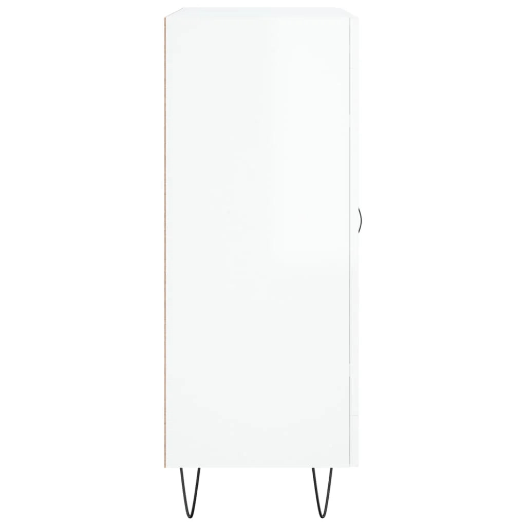 Buffet credenza cassettiera mobiletto mobile contenitore organizer per cucina soggiorno finitura lucida 69,5 x 34 x 90 cm legno ingegnerizzato bianco 02_0030693