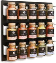Rack di spezie, rack, rack da appendere adatto per spezie aromatiche - 15-foglio (nero)