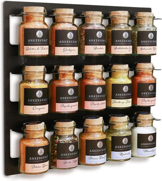 Rack di spezie, rack, rack da appendere adatto per spezie aromatiche - 15-foglio (nero)