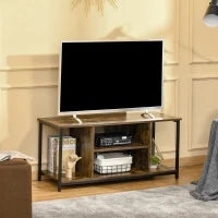 Mobile TV da Salotto in Stile Industriale, Legno e Acciaio, 110x40x50cm