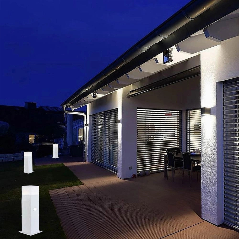 Trade Shop - Lampione Esterno Con Sensore Movimento E27 Lampada Da Terra Lampioncino Ip44 H440 -