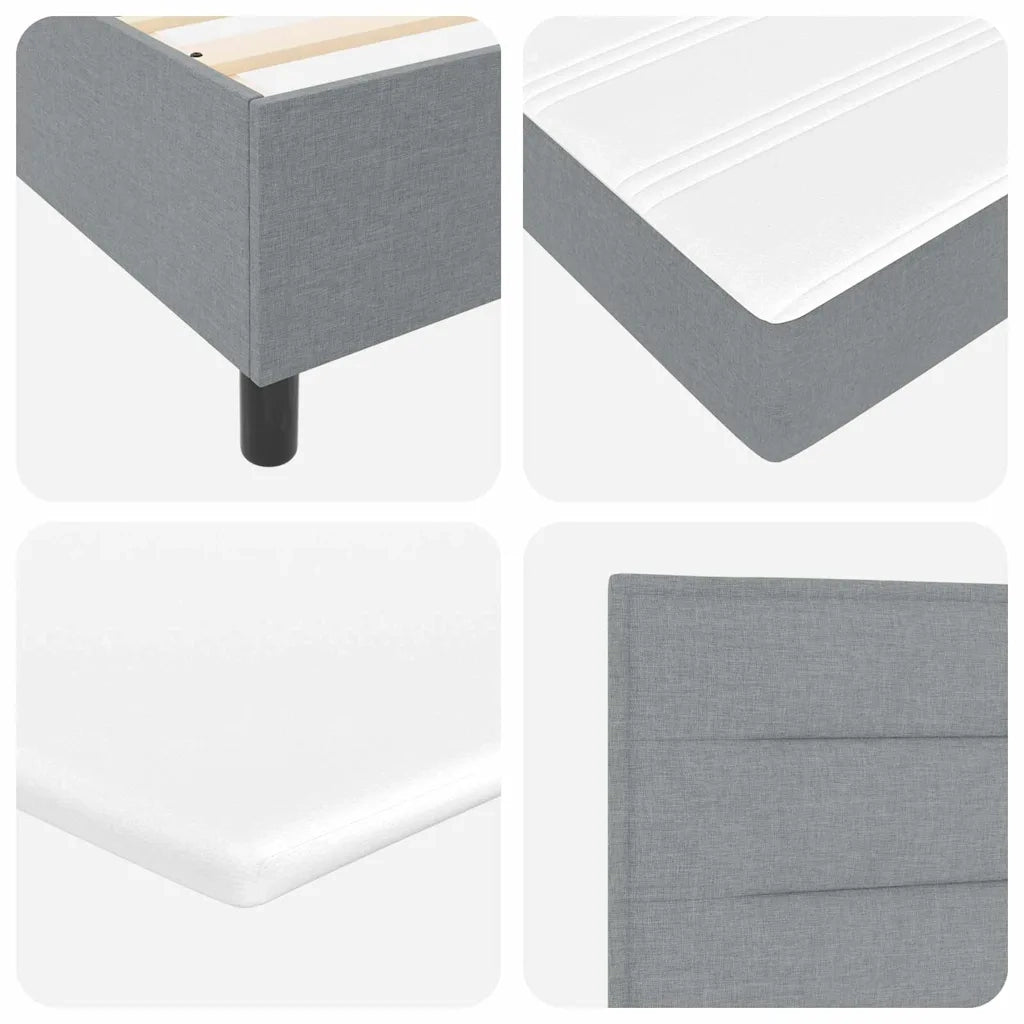 Letto a molle con materasso Grigio chiaro 200 x 100 cm Tessuto 3341567