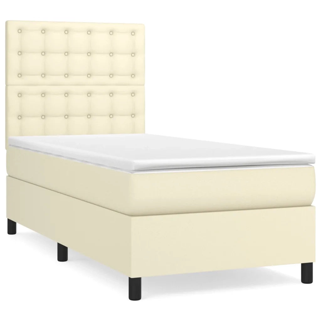 Giroletto a Molle con Materasso Crema 80x200 cm in Similpelle cod mxl 62397
