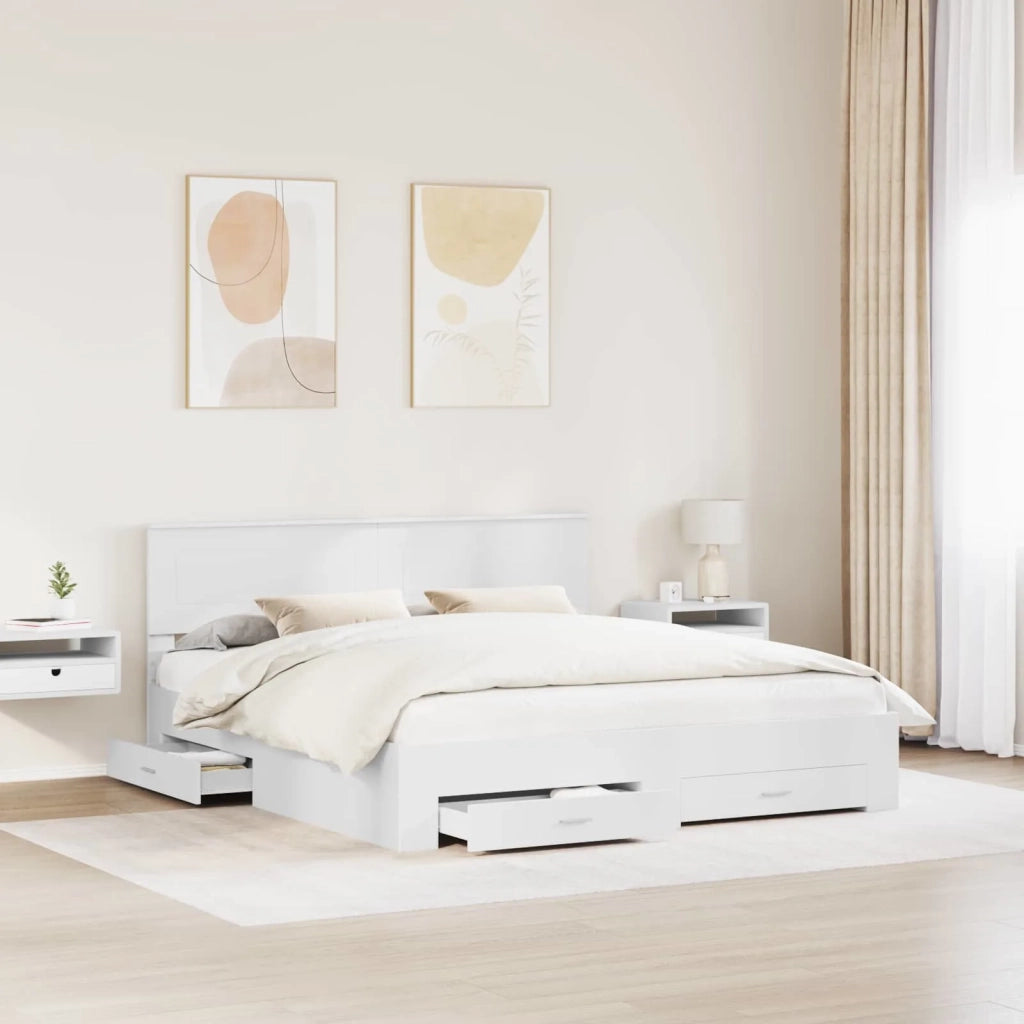 Struttura del letto Bianco 180 x 200 cm Legno multistrato 3408229
