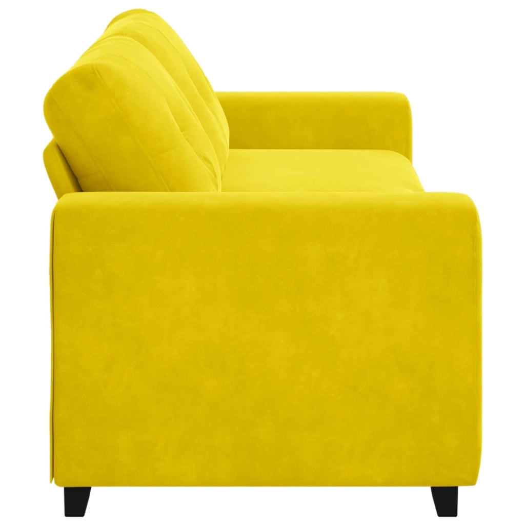 Divano 3-Persone Giallo 220 cm Velluto 4105140