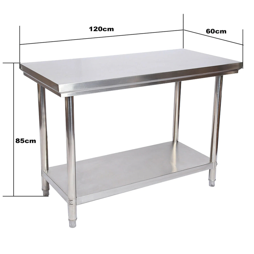 Tavolo da lavoro in acciaio inox 120 x 60 x 85 cm cucina professionale 16_0002503