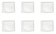 Set 6 Piatti Snack Rettangolari 20,5x18x1,5 cm in Porcellana Allluminica Kaleidos Aluxina Bianchi