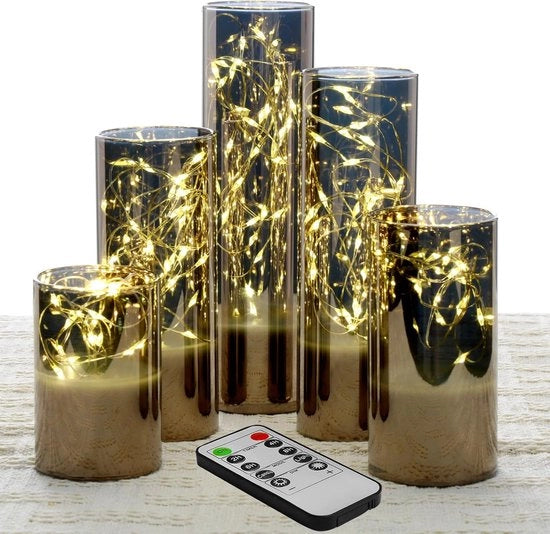 Luci da Terra a Batteria Decorative con Controllo Remoto Fari a LED con Fiamma a Led D 2 "H 3" 4" 5" 6" 7