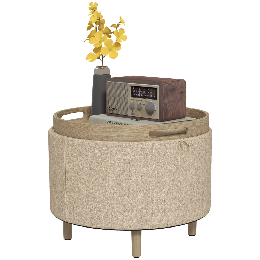 Pouf con cuscino e vano ¨C Minimal ¨C legno beige