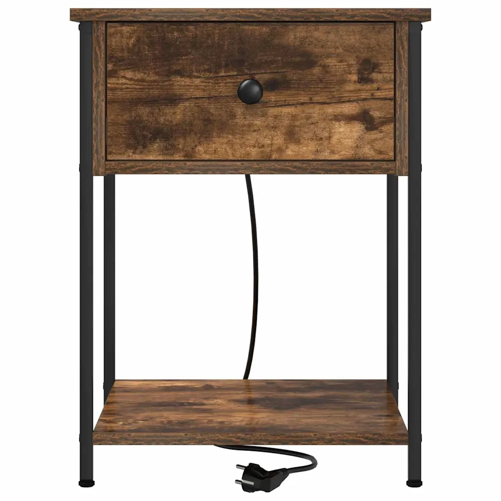 vidaXL Armadio da Notte con cassetto 2 pcs Rovere fumo 42 x 41 x 56 cm