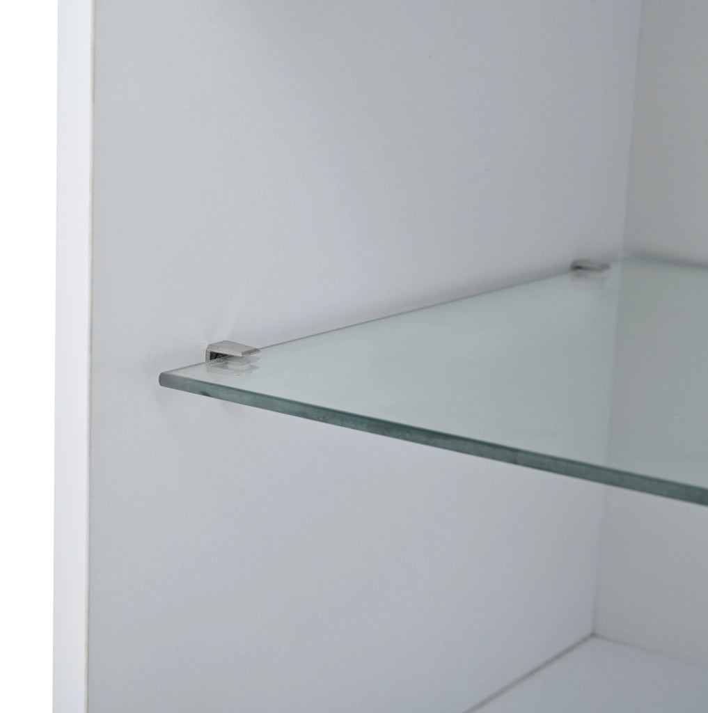 Vetrina alta bianca 55 x 38 x 170 cm con LED e 1 cassetto