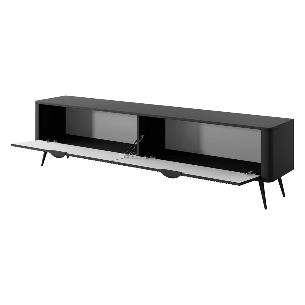 Kala, Mobile Porta tv 2 Ripiani, 200x38x51h cm Nero