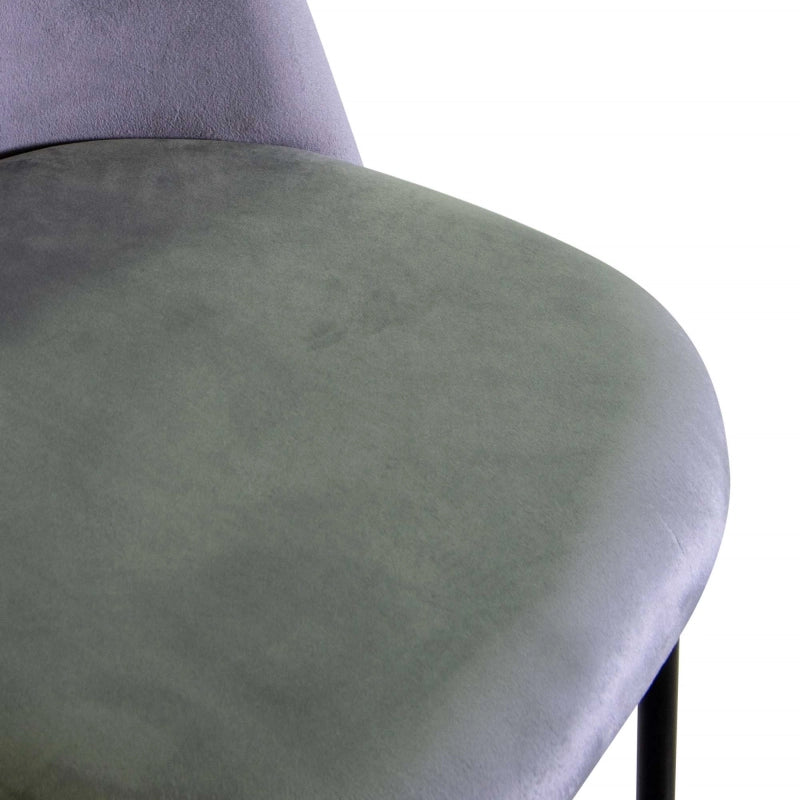 Sedia velluto Sammi grigio struttura nero cm 50x57h47/77,5
