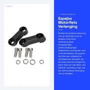 Adattatore per specchiera posteriore per motocicletta - Alluminio lega - 10 mm - Altezza regolabile - Adatto per motocicli