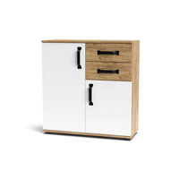 Credenza rovere bianco 2 ante e 2 cassetti 80x32x83 Mosso MO2