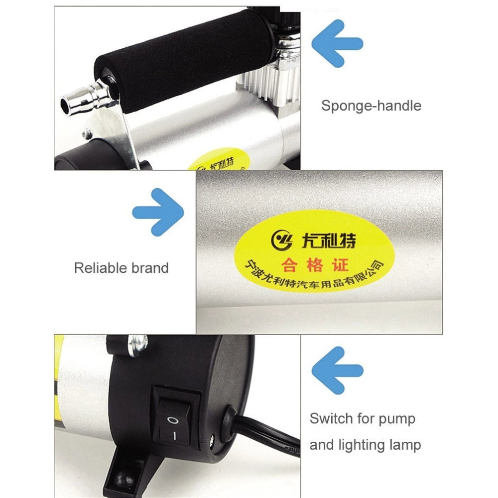 Trade Shop - Mini Compressore Ad Aria Portatile Per Auto Moto Bici 12v Metallo -