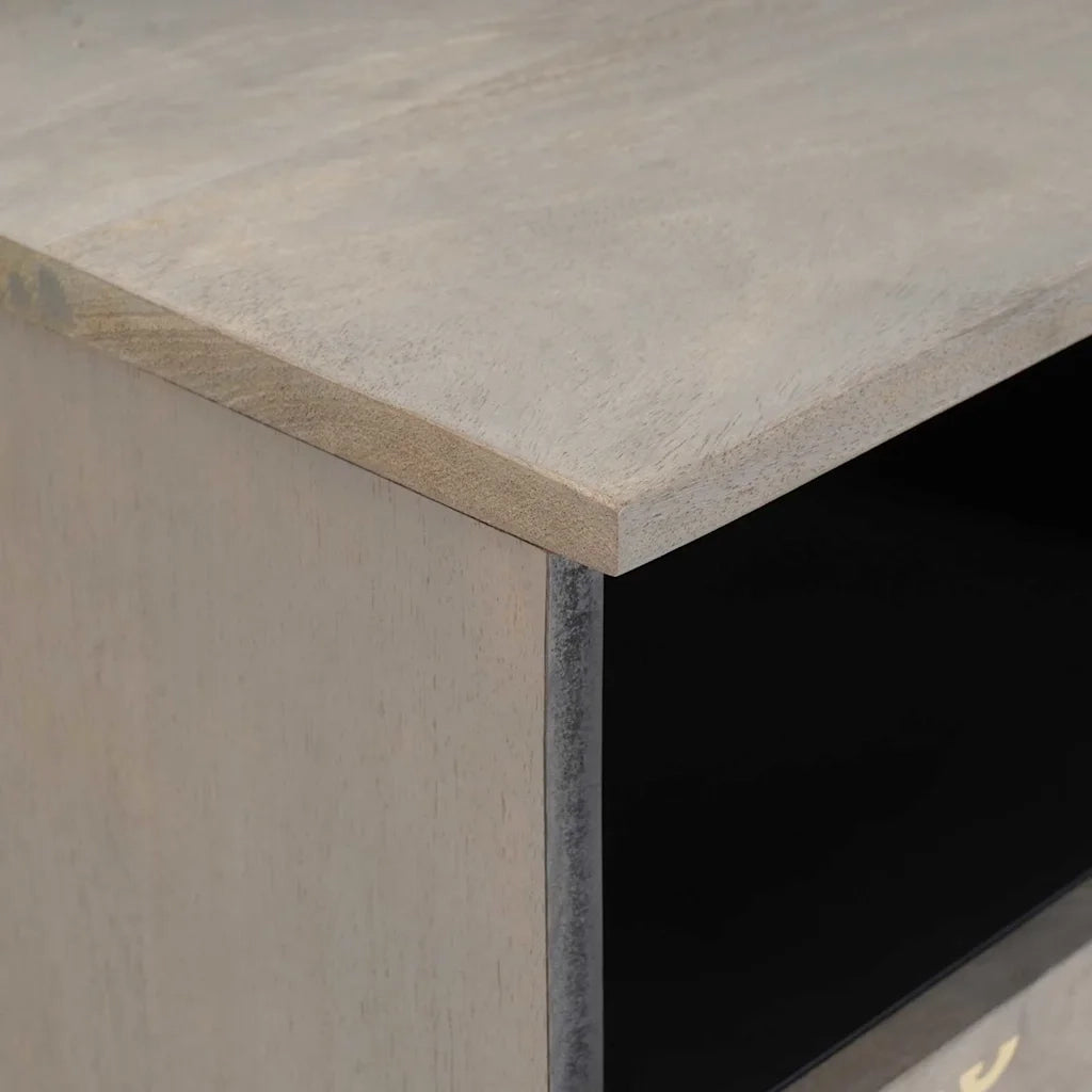 Mobile TV Grigio 70 x 33 x 46 cm Legno di mango massello 4018773