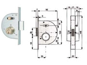 SERRATURA INFIL. CANC. CATENACCIO E SCR. C/NOTTOLINO CIL. FISSI 255- - mm.35 con catenaccio prolungato (255 35 1) - 2 pezzi MG