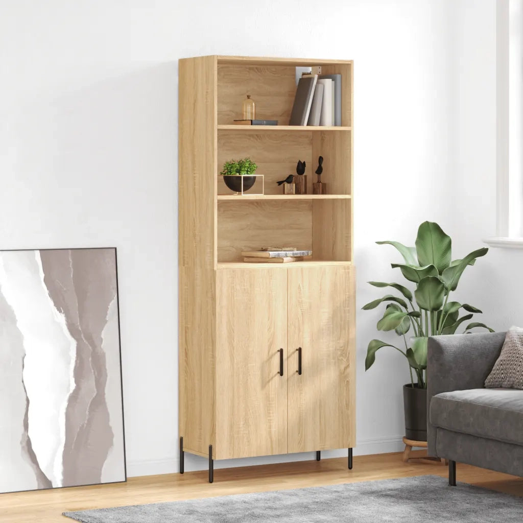 Credenza-Buffet-Armadio da cucina Rovere Sonoma 69,5x34x180 cm in Legno Multistrato 770048