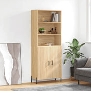 Credenza-Buffet-Armadio da cucina Rovere Sonoma 69,5x34x180 cm in Legno Multistrato 770048