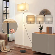ZMH Lampada da terra LED retrò paralume tessuto dimmerabile interruttore cavo per soggiorno