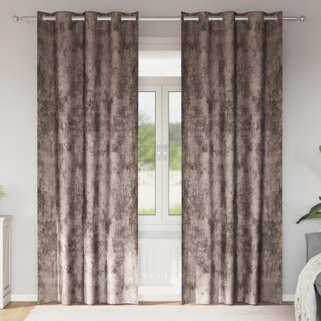Tende in velluto 2 pz con occhielli Cappuccino 225x140 cm