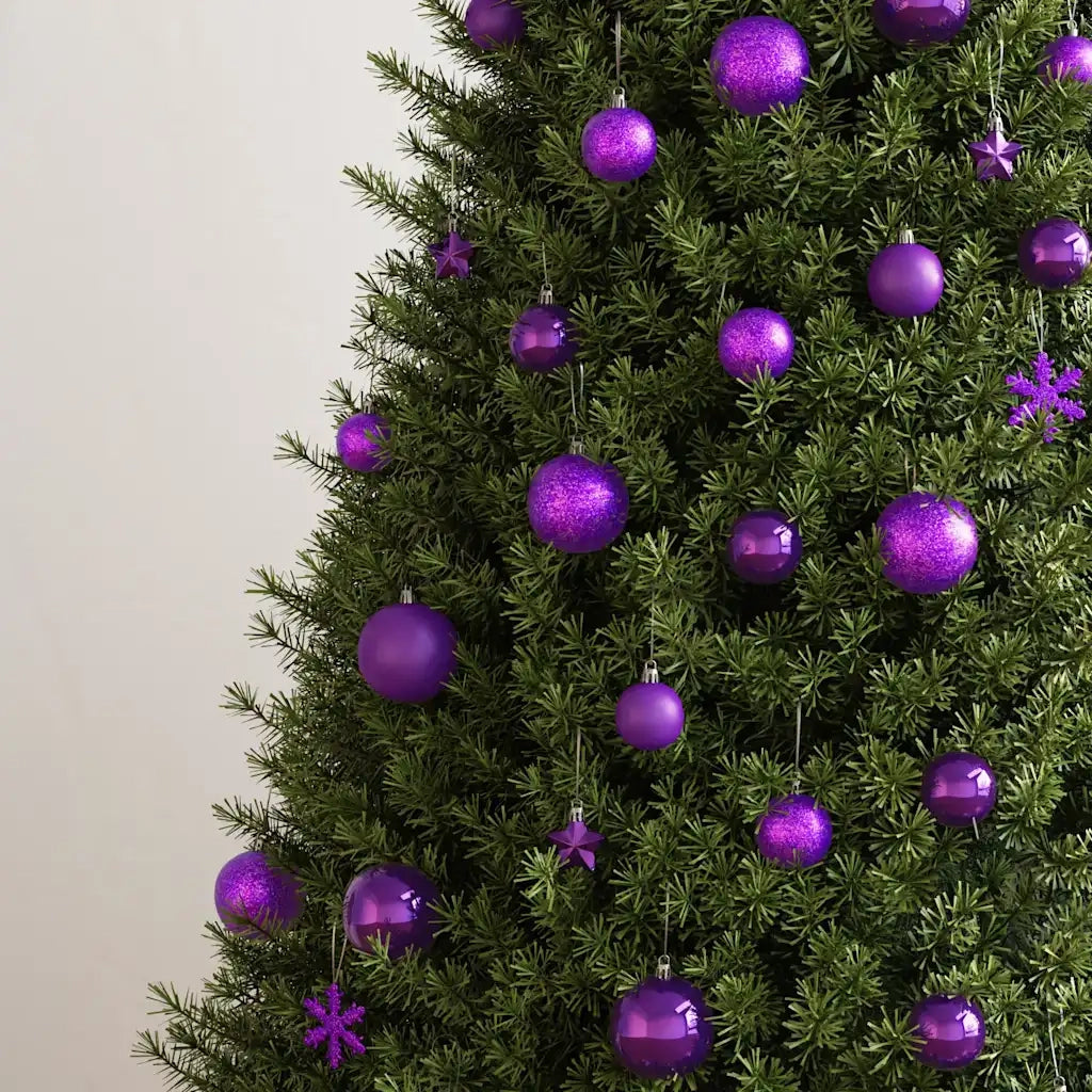 Set Palline di Natale 111 pz-Decorazioni natalizie Viola in Polistirene