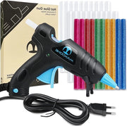 Pistola Adesivo a Fiamma con 30 Sticchi - 20W Pistola Adesiva per Artigianato e Riparazioni DIY - Nero