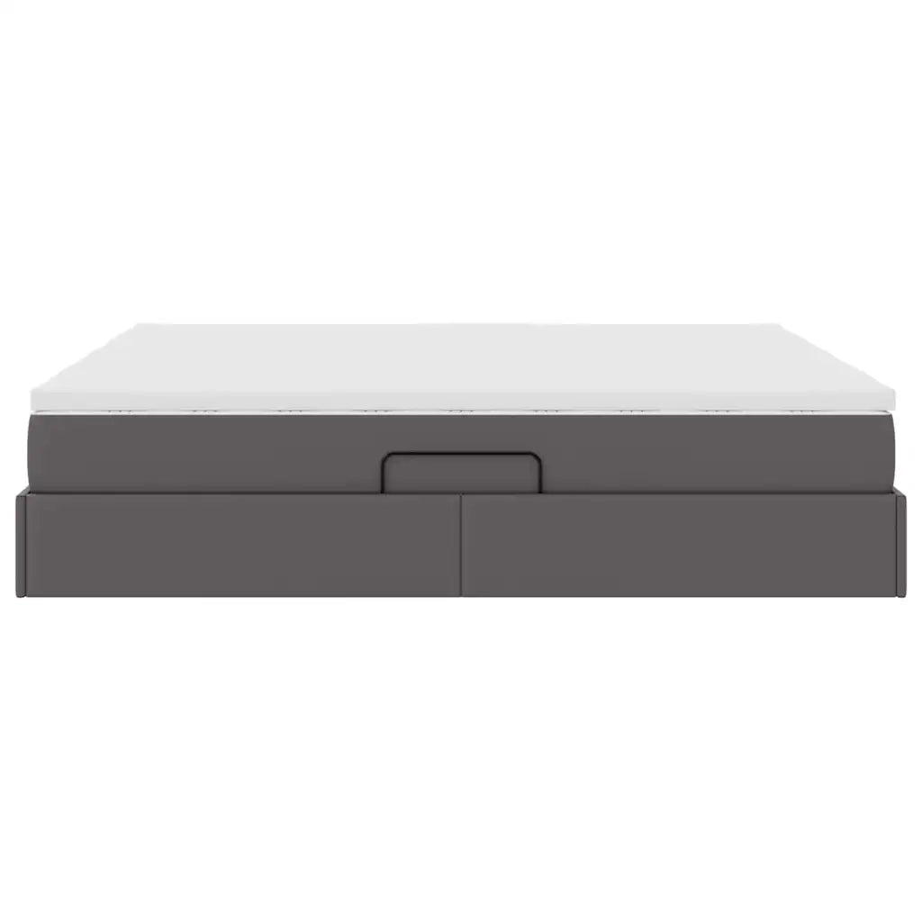 Letto con contenitore e materasso Grigio 200 x 200 cm