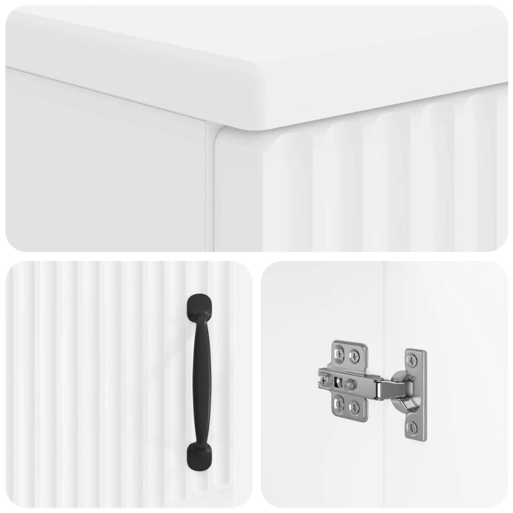 Armadio da Bagno con Ripiano Aperto HOORN Bianco 897255