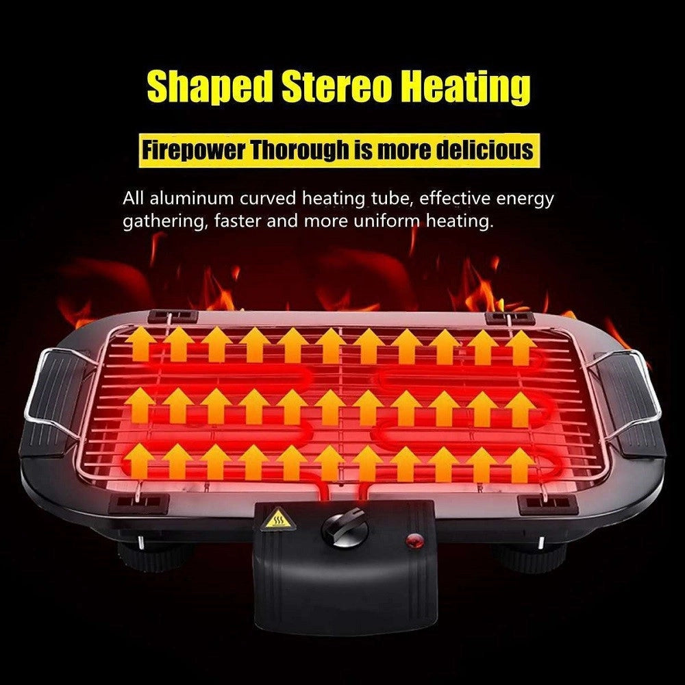 Trade Shop - Griglia Elettrica 2000 W Barbecue Grill Bistecchiera Bbq Giardino Q-bbq6 Jy-06 -