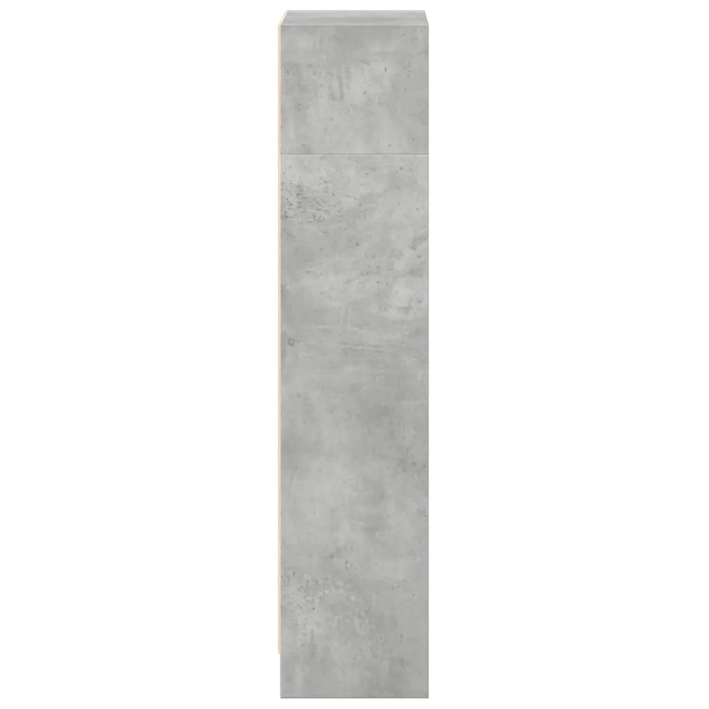 Libreria-Scaffale per Libri-Mobile di Stoccaggio Grigio Cemento 40x24x109 cm in Truciolato
