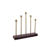 Candelabro Art Deco a 5 fiamme Bordeaux e Oro