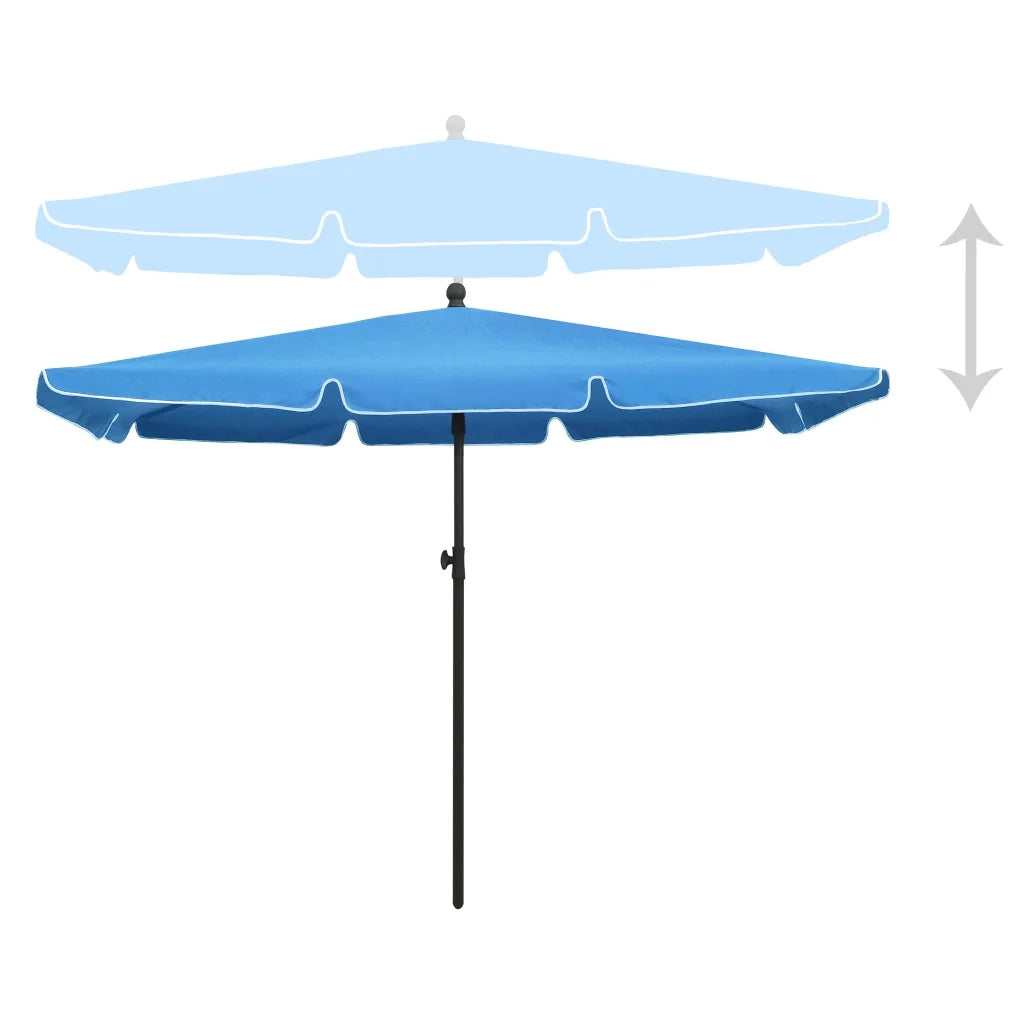 Ombrellone da Giardino con Palo 210x140 cm Azzurro 315550