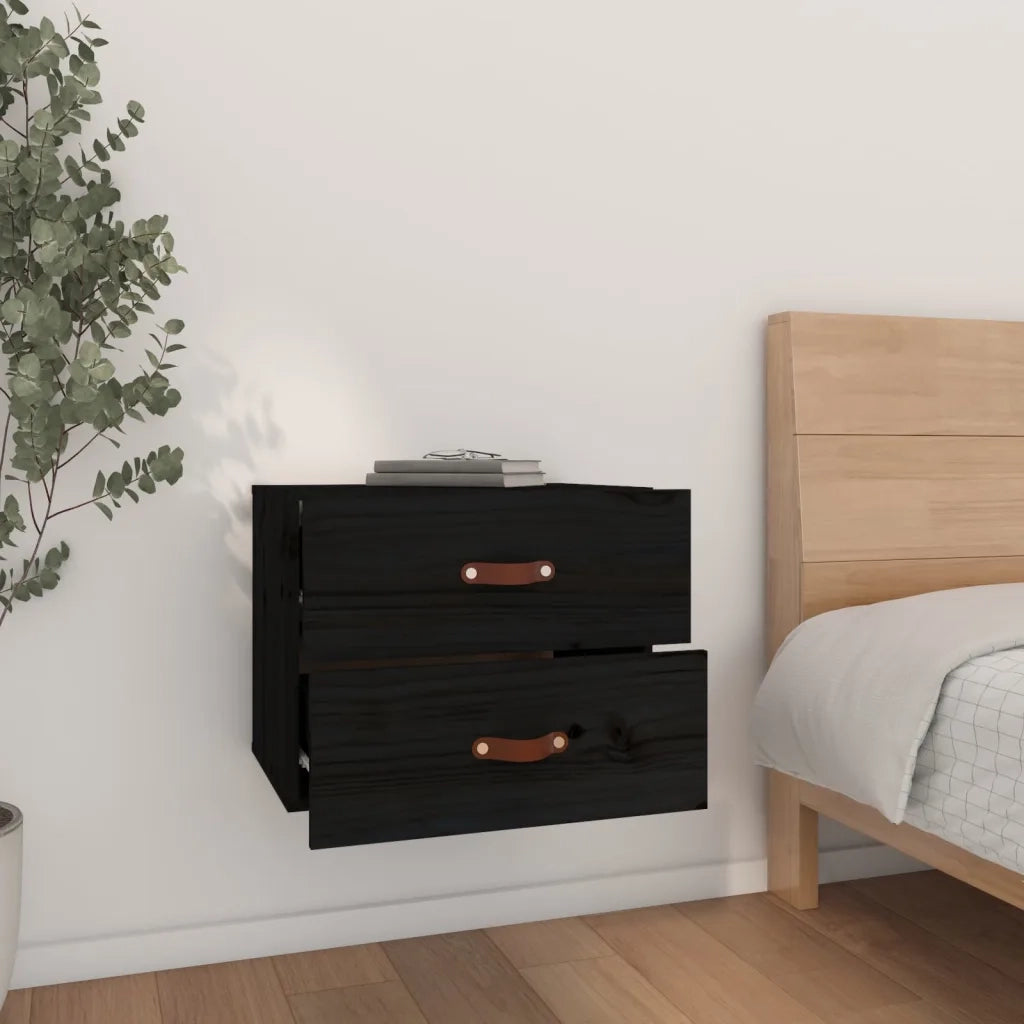 Comodino a Muro Nero 50x36x40 cm 820984