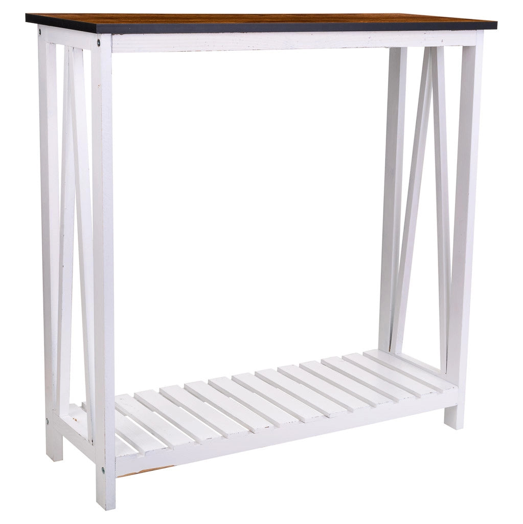 Mobile da ingresso in legno bianco 80x30x80h