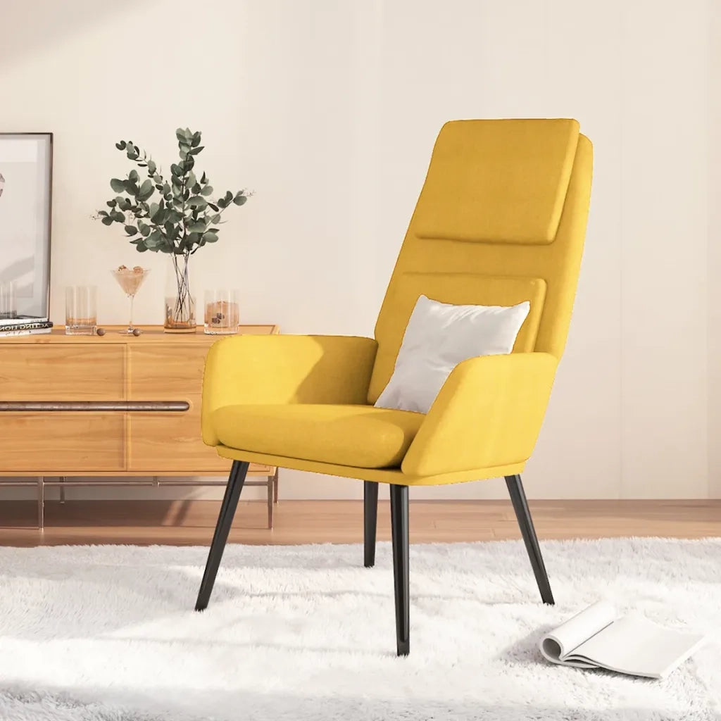 Poltrona Relax | Sedia Relax Giallo Senape in Tessuto