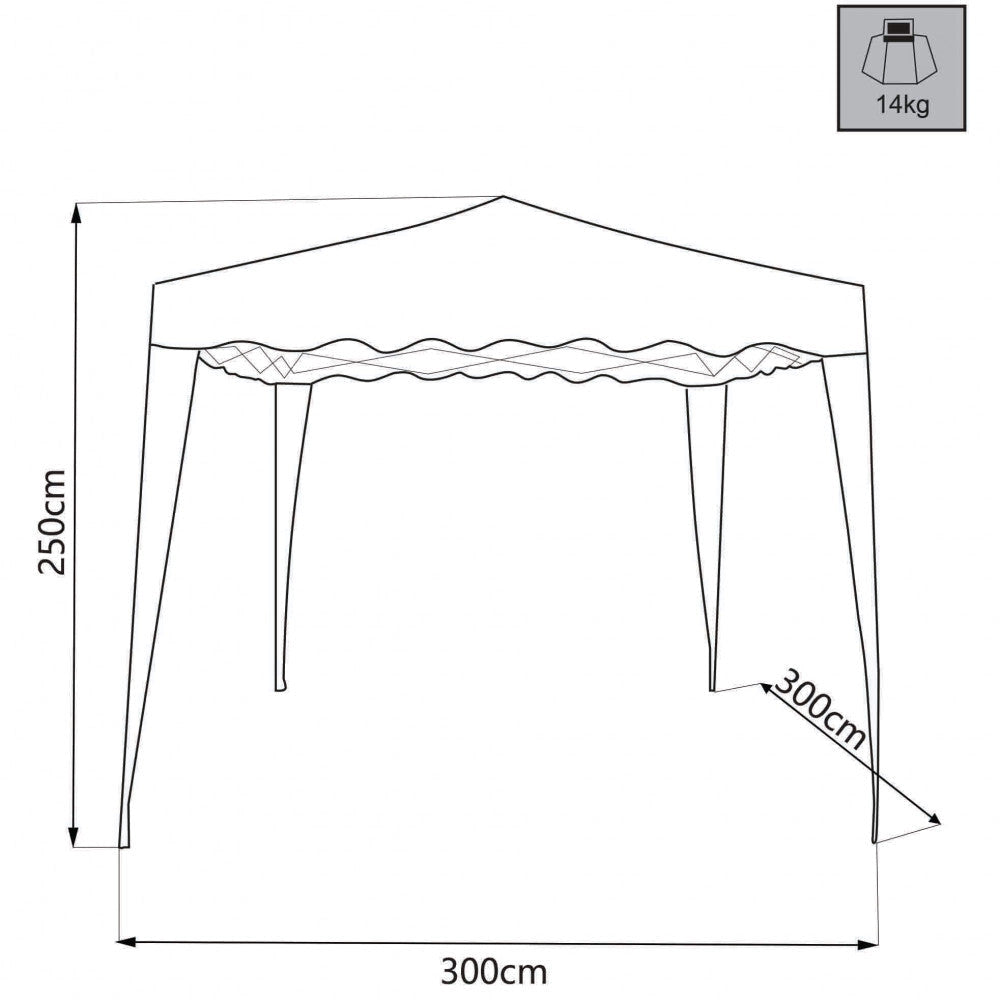 Gazebo Pieghevole 3x3 m in Acciaio Blu