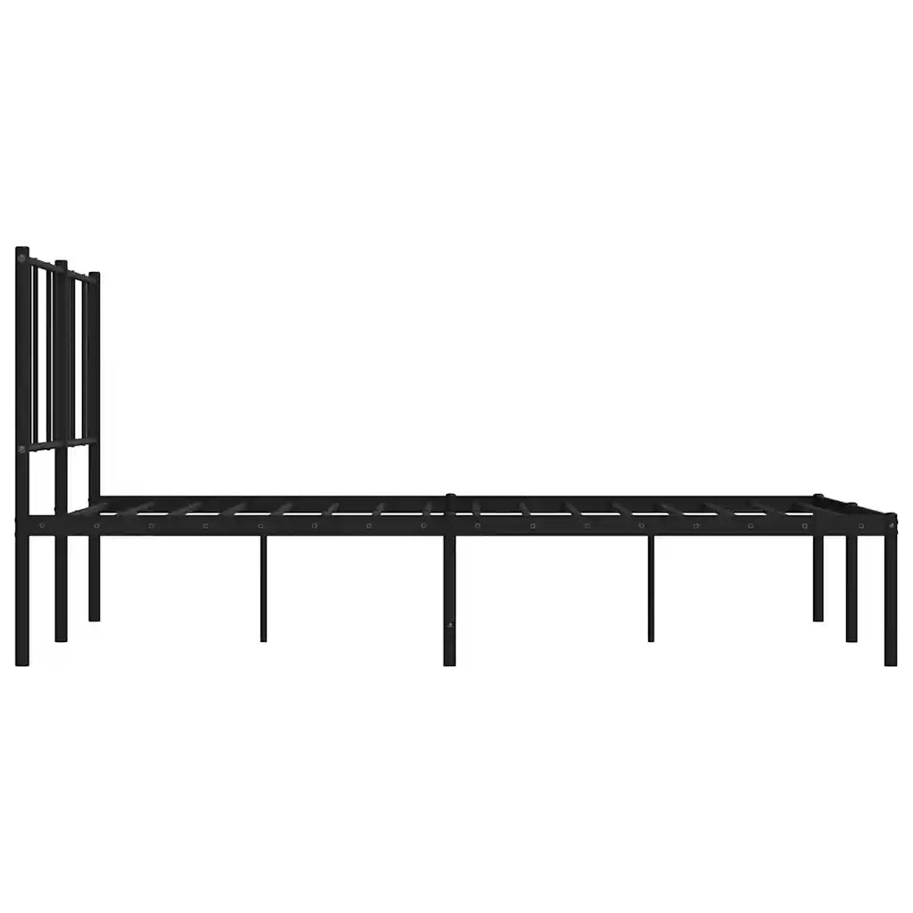 Giroletto con Testiera-Struttura Letto con testiera in Metallo Nero 160x200 cm 561502